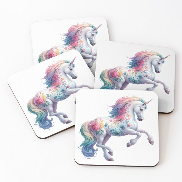 Item preview, Rainbow floral unicorn designed and sold by Joneya.