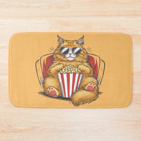 Item preview, A Fluffy Ginger Cat with Pop Corn at the Movies designed and sold by Mariana Piana.