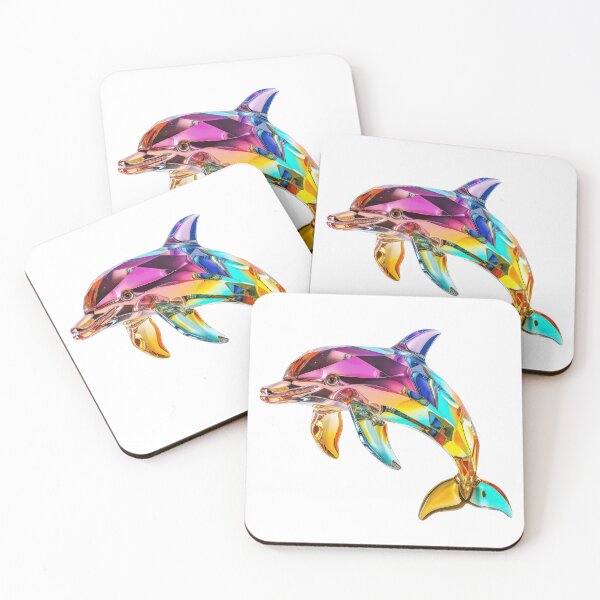 Item preview, Colourful Crystal Glass Dolphin Figurine designed and sold by Graphics By Craig.