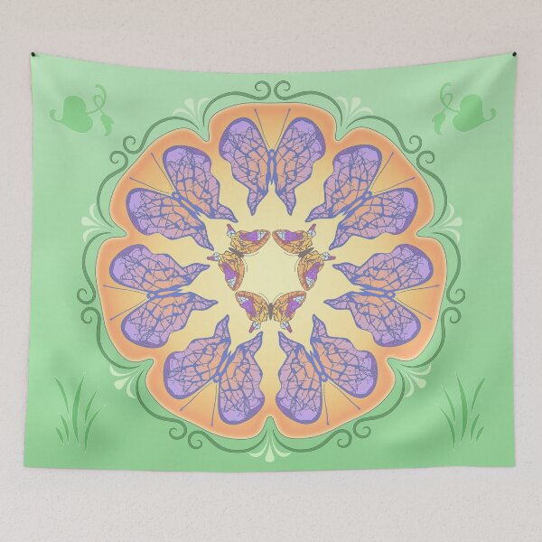Artikelvorschau, Sieben Blütenblatt Butterfly Mandala entworfen und verkauft von kernowerno.