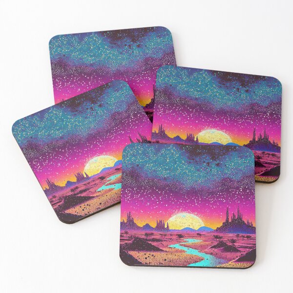 Item preview, SCI FI Illustration Western Land Sunset designed and sold by Synthwave Poem.