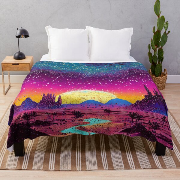 Item preview, SCI FI Illustration Western Land Sunset designed and sold by Synthwave Poem.