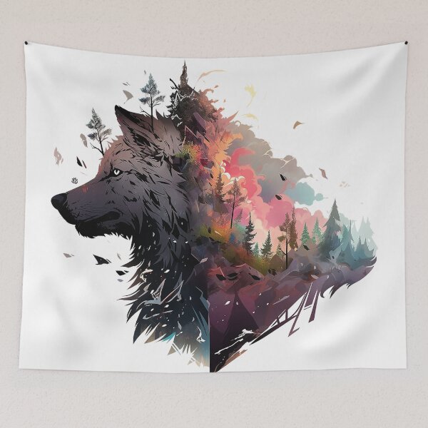 Item preview, wolf face designed and sold by maniabx.
