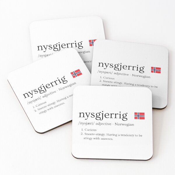 Item preview, Humorous dictionary definition of the Norwegian word 'nysgjerrig' designed and sold by Firikokoz.