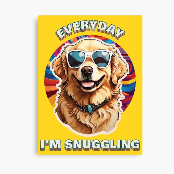 Item preview, Everyday I'm Snuggling - Lustiges Golden Retriever-Gesicht im 70er-Jahre-Disco-Stil designed and sold by thecatcouch.