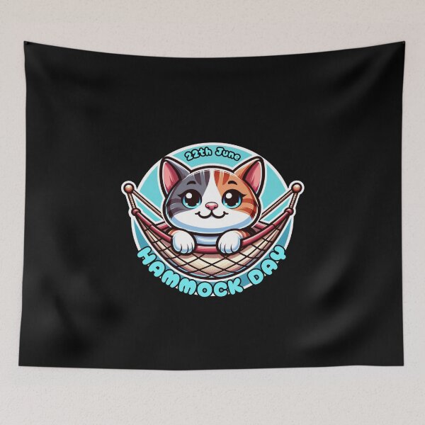 Item preview, Hammock Day 22th June Cute Cat designed and sold by SeledineArt.
