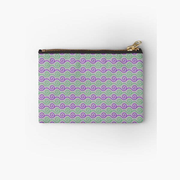 Item preview, Purple & Green Alternating Wave Swirls Grey Enduring Stencils designed and sold by Alchemy-A-La-G.