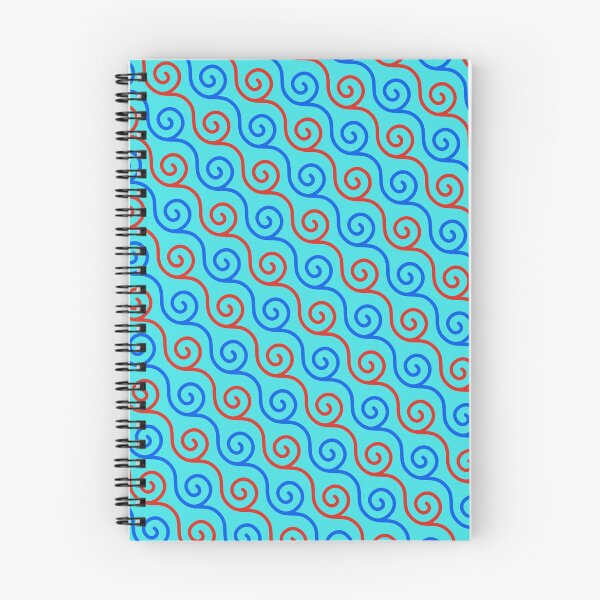 Item preview, Red & Blue Alternating Wave Swirls Teal Enduring Stencils designed and sold by Alchemy-A-La-G.