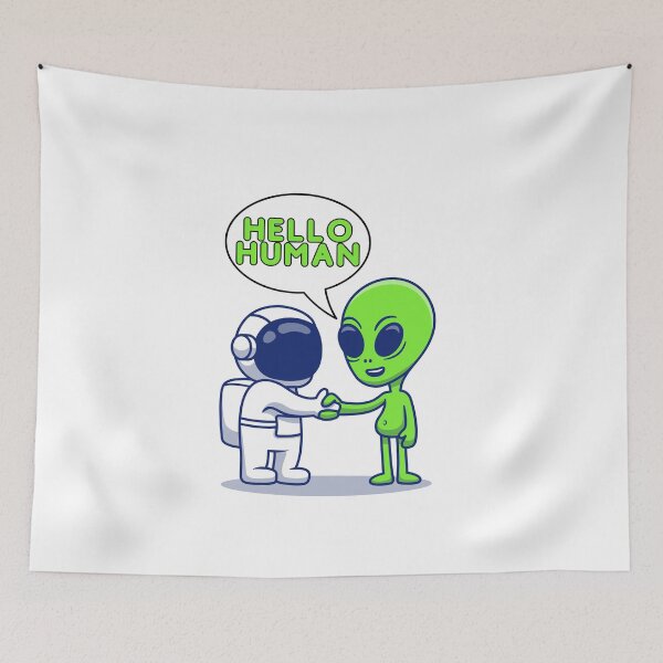 Item preview, Alien Encounter, Universal Salute Tee, Galactic Welcome Gift designed and sold by Terry-Salsa.
