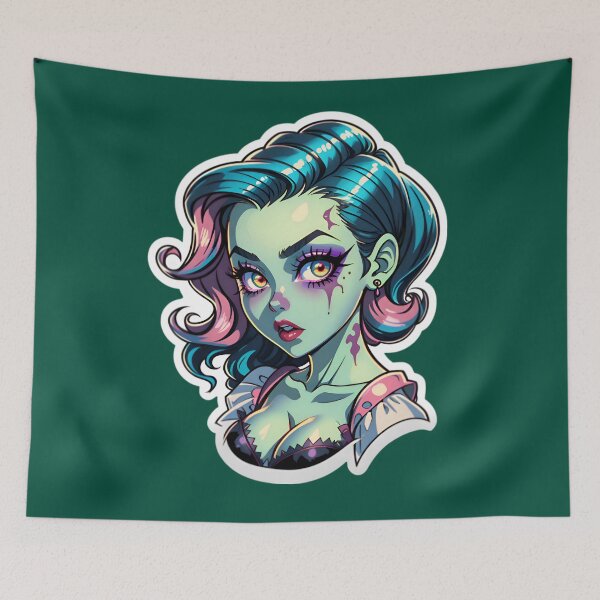 Aperçu de l'œuvre Cute Vintage Anime Zombie Pinup Girl créée et vendue par TheArtOfPat.