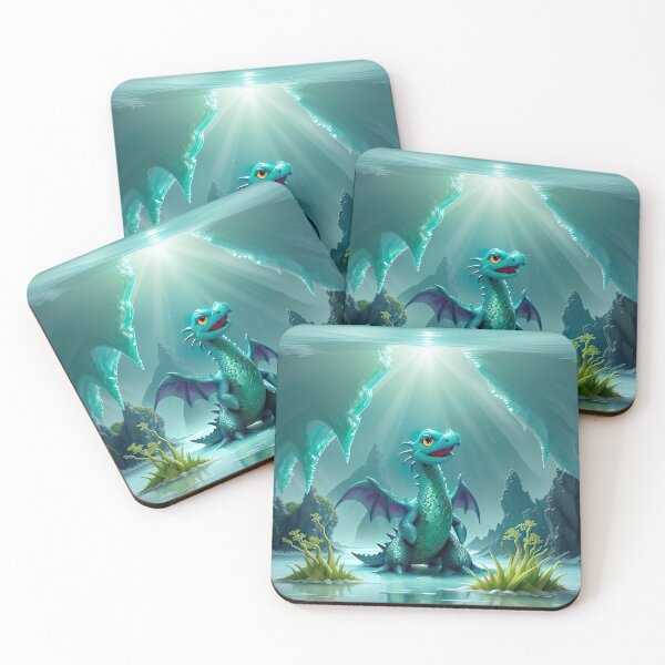 Item preview, Mystical anime sea dragon fascinating underwater world with floating ice blocks designed and sold by Frostquest.