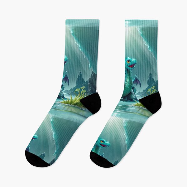 Item preview, Mystical anime sea dragon fascinating underwater world with floating ice blocks designed and sold by Frostquest.