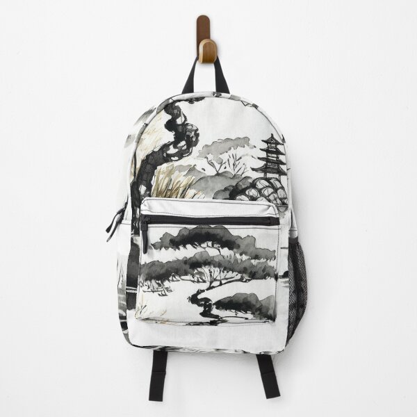 Item preview, Sumi-E Lake Japanese Ink Art Landscape designed and sold by Marithrax.