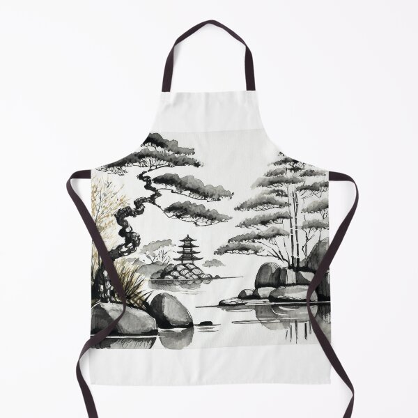 Item preview, Paisaje de arte de tinta japonesa del lago Sumi-E designed and sold by Marithrax.