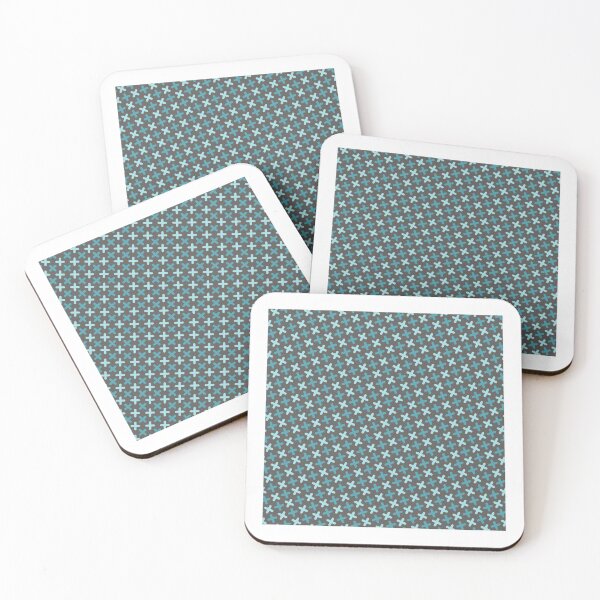 Item preview, Aqua Plus & Teal X Symbols Grey Enduring Stencils designed and sold by Alchemy-A-La-G.