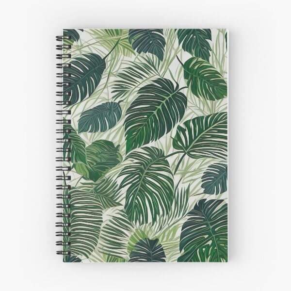 Item preview, Exotic jungle pattern palm leaves in various shades of green designed and sold by Frostquest.