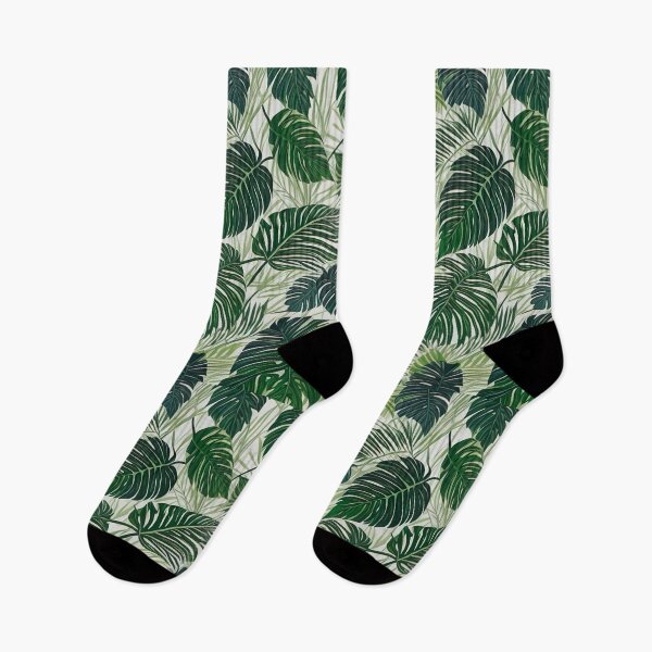 Item preview, Exotic jungle pattern palm leaves in various shades of green designed and sold by Frostquest.