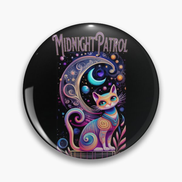 Item preview, Cat On Night Patrol Moon Galaxy Landscape designed and sold by JediKittenWars.