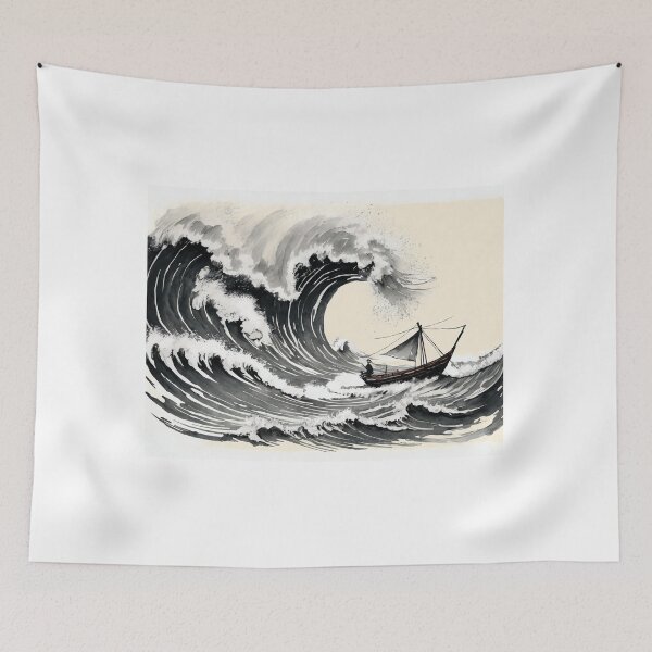 Item preview, Fury of the Waves: Sumi-e Tsunami designed and sold by Marithrax.