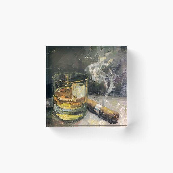Artikelvorschau, Raffinierte Träumerei – Eine Whisky- und Zigarrensymphonie in subtiler abstrakter Kunst entworfen und verkauft von OlfactoART Studio.