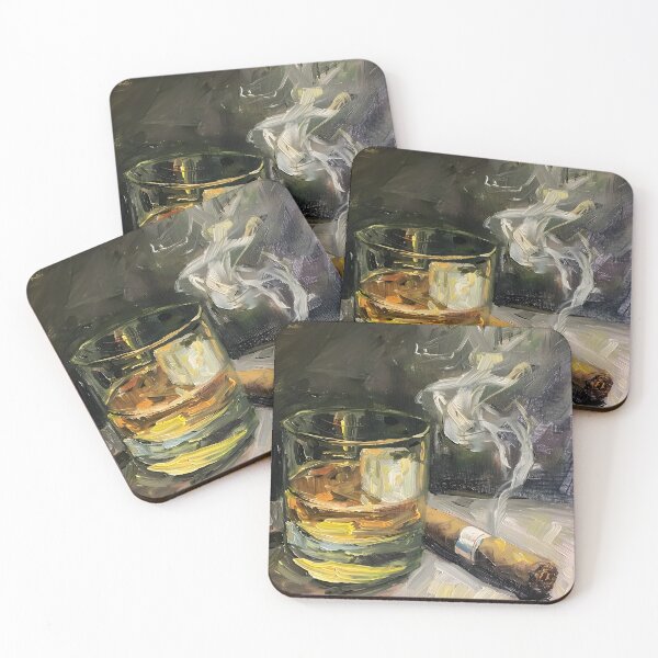 Artikelvorschau, Raffinierte Träumerei – Eine Whisky- und Zigarrensymphonie in subtiler abstrakter Kunst entworfen und verkauft von OlfactoART Studio.