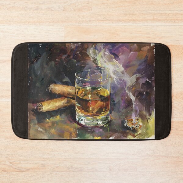 Artikelvorschau, Whiskey Whispers - Ruhe in der abstrakten Kunst von Zigarren und Whiskey erkunden entworfen und verkauft von OlfactoART Studio.