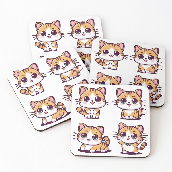 Item preview, Cute Kawaii Cats posing designed and sold by BuxomBabe21.