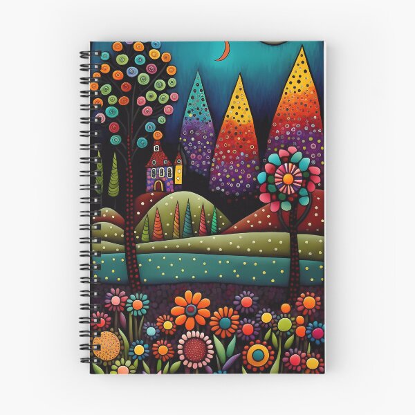 Item preview, colorful whimsical village 3 designed and sold by NahedAH.