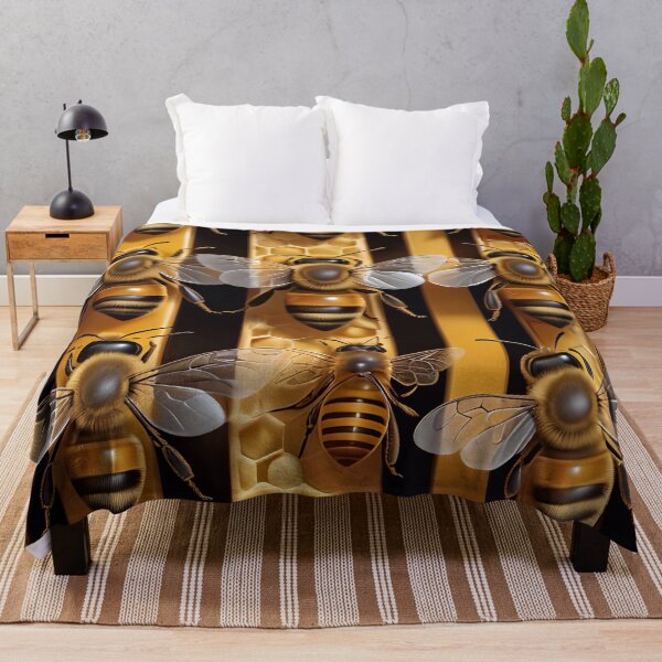 Item preview, Black And Yellow Honey Bee Pattern designed and sold by TheArtOfPat.