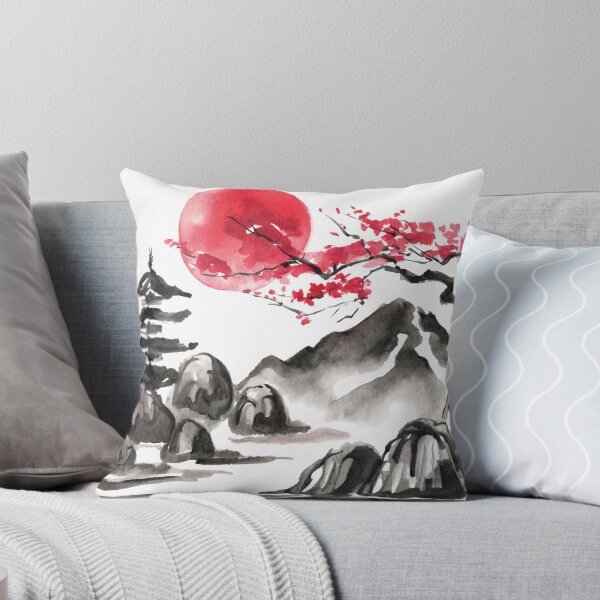 Item preview, Tranquila Sumi-e Serenidad entre montañas de pinos Luna Roja designed and sold by Marithrax.