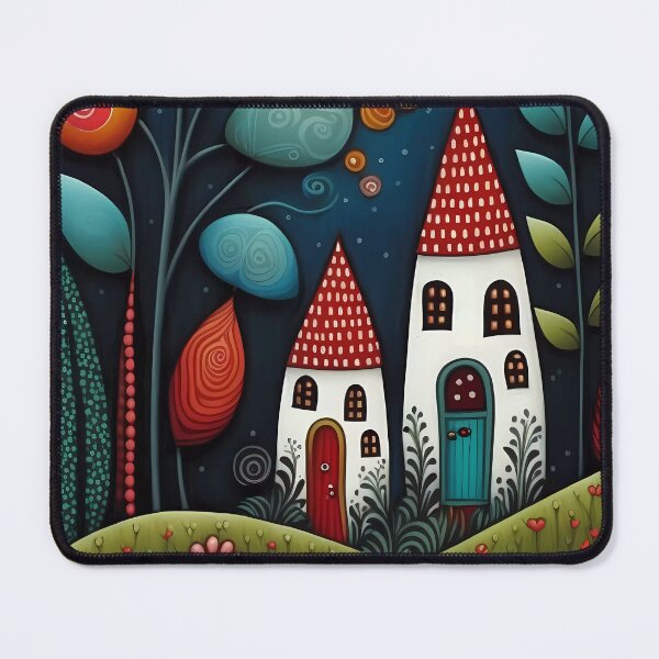 Item preview, colorful whimsical village 4 designed and sold by NahedAH.