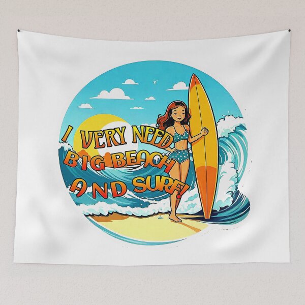 Item preview, I VERY NEED BIG BEACH AND SURF! designed and sold by Giulivo Store Graphic.