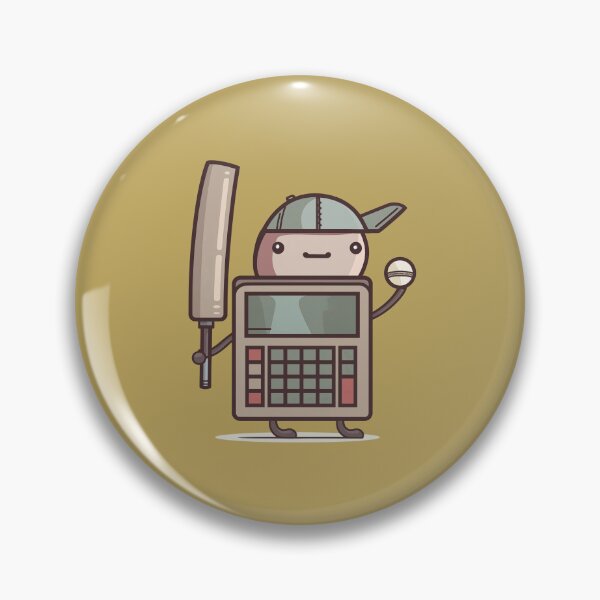 Item preview, Calculator character holding a cricket bat and cricket ball designed and sold by FWLKIT.