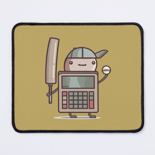 Item preview, Calculator character holding a cricket bat and cricket ball designed and sold by FWLKIT.
