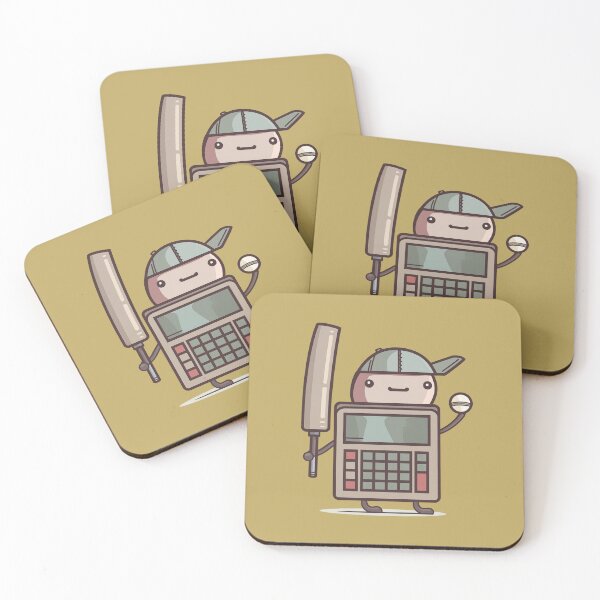 Item preview, Calculator character holding a cricket bat and cricket ball designed and sold by FWLKIT.