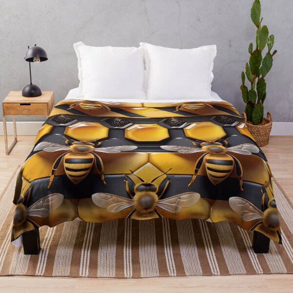 Item preview, Black And Yellow Honey Bee Pattern designed and sold by TheArtOfPat.