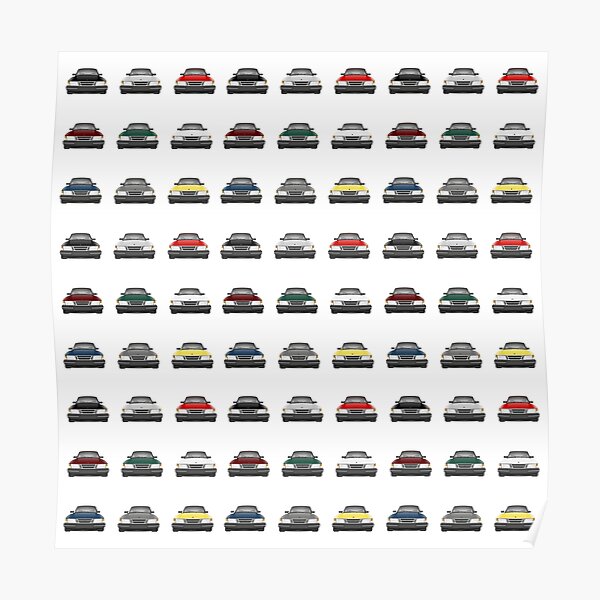 Saab 900 - Pattern Poster