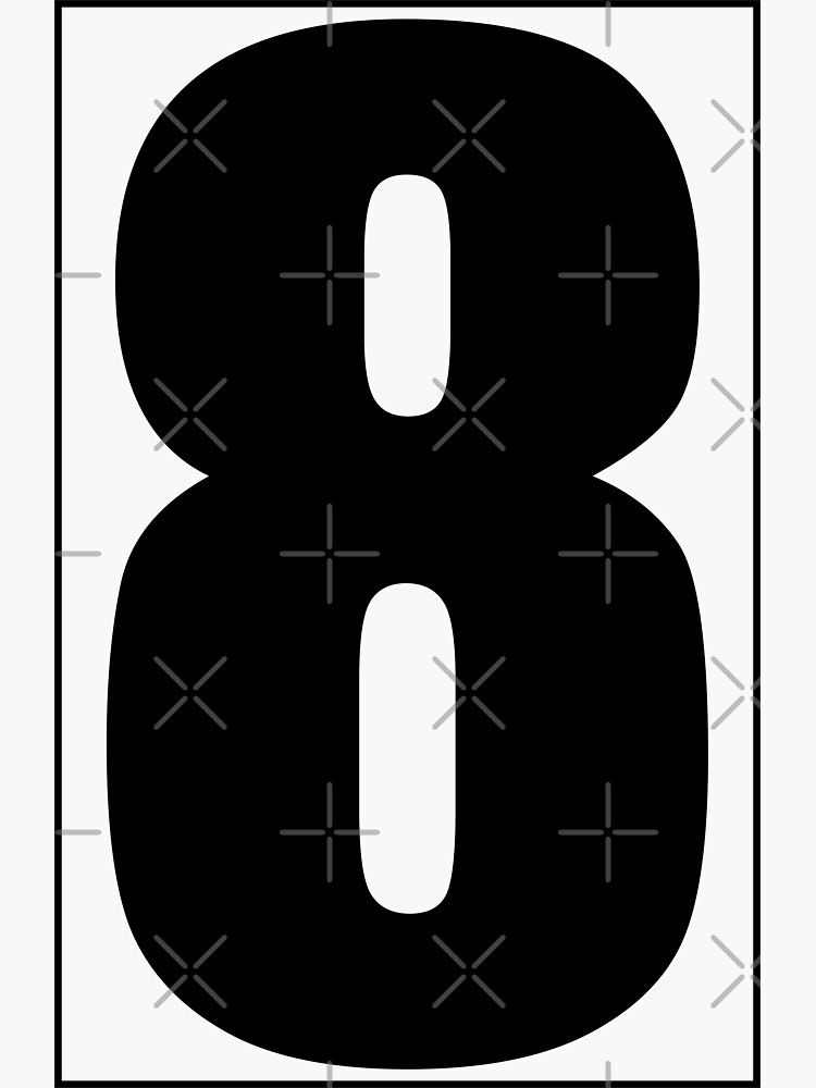 Thumbnail 3 of 3, Sticker, The number '8' Mailbox - House Numbers for Mailbox or Letter Box designed and sold by medamrani.