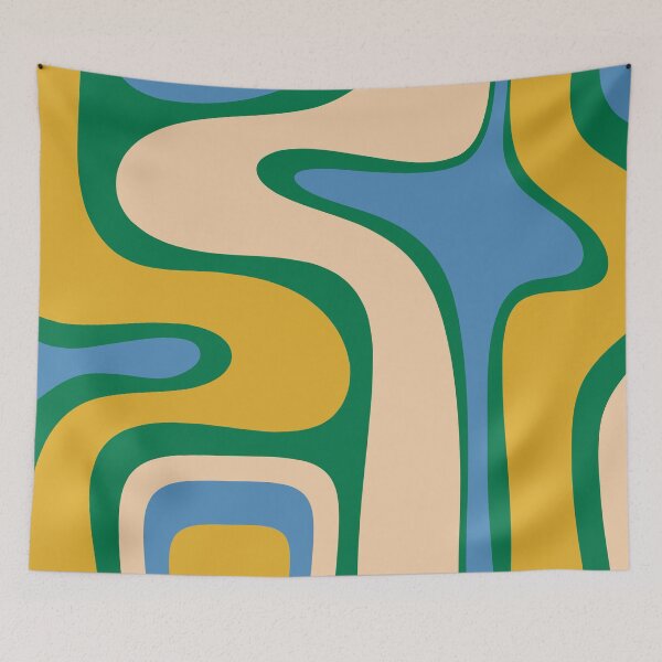 Item preview, Retro Copacetic Abstract Pattern Blue Green Mustard designed and sold by kierkegaard.