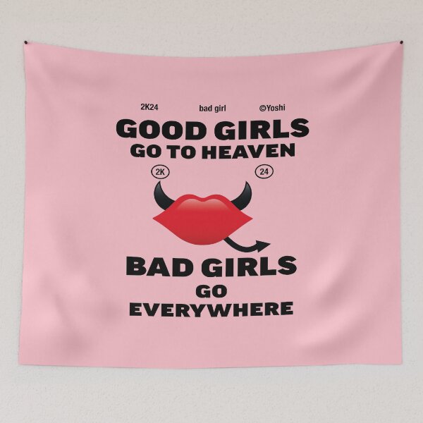Item preview, Bad girs good girls, pink lovers, HEAVEN AND HELL designed and sold by YoshiArtDesign.