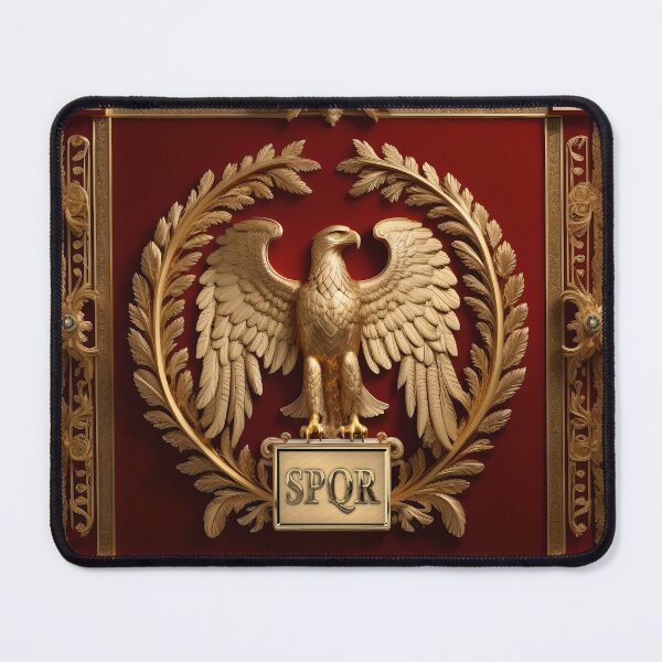 Vista previa del artículo con la obra «Imperio Romano - Águila Imperial Dorada sobre Rojo No.4», diseñado y vendido por Serge Averbukh Art Studio.