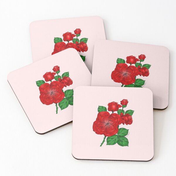 Item preview, Bright Red Quartered Rose Bloom Full 26-40 Petals In 3+ Rows designed and sold by Rachael Taylor.