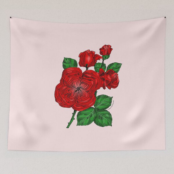 Item preview, Bright Red Quartered Rose Bloom Full 26-40 Petals In 3+ Rows designed and sold by Rachael Taylor.