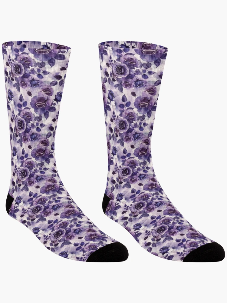 Thumbnail 3 of 5, Socks, Purple Roses designed and sold by Swags.