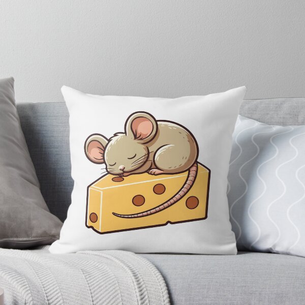 Item preview, A cute mouse curled up fast asleep on top of a wedge of cheese designed and sold by Colorful Dreams.