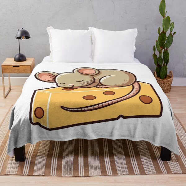 Item preview, A cute mouse curled up fast asleep on top of a wedge of cheese designed and sold by Colorful Dreams.
