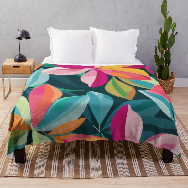 Item preview, Bold colourful tropical floral print in pink, yellow & green. designed and sold by PrettyPinkSkies.