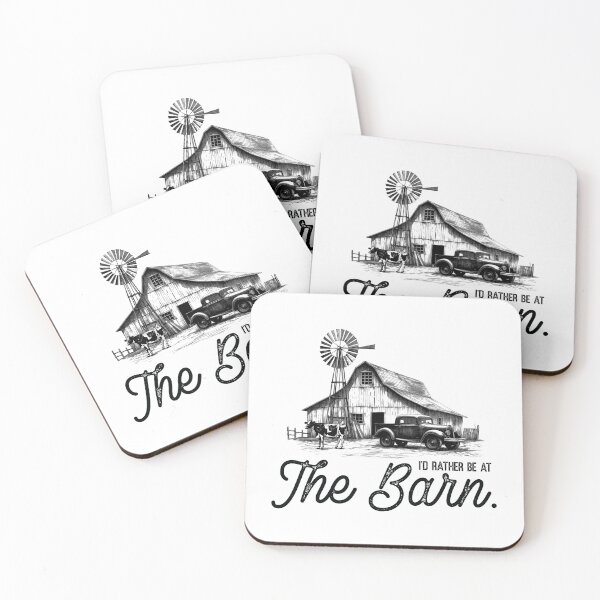 Item preview, I'd Rather Be at the Barn Vintage Farm Antique Truck and Cow designed and sold by darkskydelights.