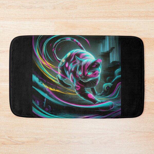 Item preview, Surreal Neon Cat: Unique Graphics for T-Shirts, Posters and Accessories designed and sold by GL!TCH LAB.