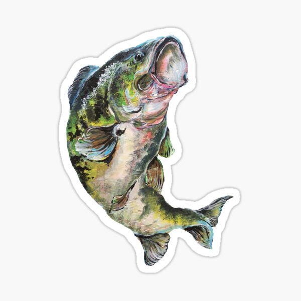 Bass Fish Silhouette Vinyl Decal Fishing Sea Underwater Lake
